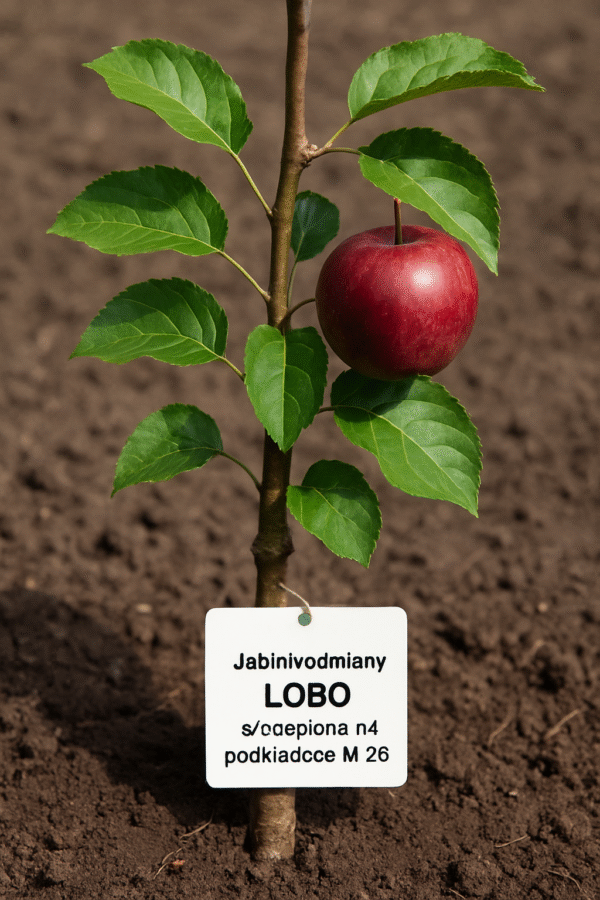 Jabłoń 'Lobo' szczepiona na podkładce M-26 – Malus domestica 'Lobo' – Sadzonka owocowa karłowa