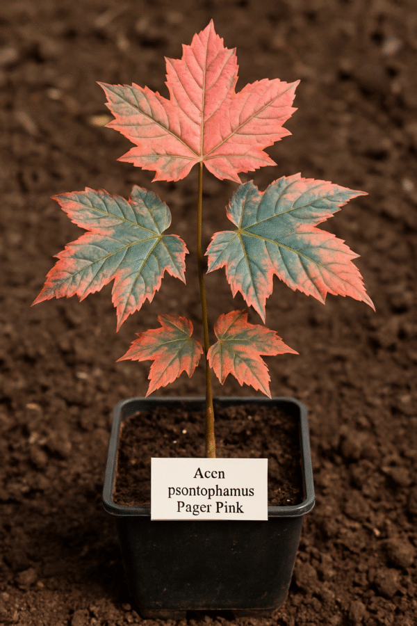 Klon jawor 'Puget Pink' - Acer pseudoplatanus 'Puget Pink' - Unikatowa odmiana o różowym wybarwieniu, sadzonka w doniczce
