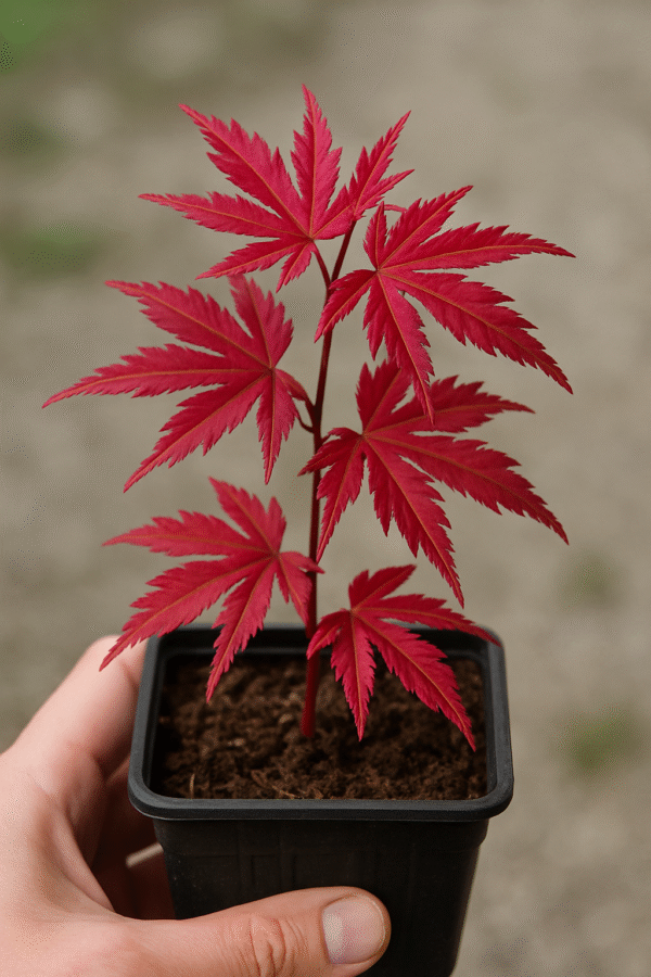 Klon palmowy 'Firecracker' - Acer palmatum 'Firecracker' - Ognista Odmiana o Postrzępionych Liściach, Sadzonka