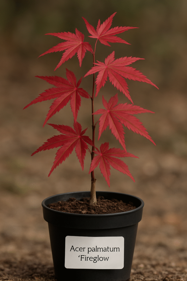 Klon palmowy 'Fireglow' - Acer palmatum 'Fireglow' - Sadzonka w Doniczce